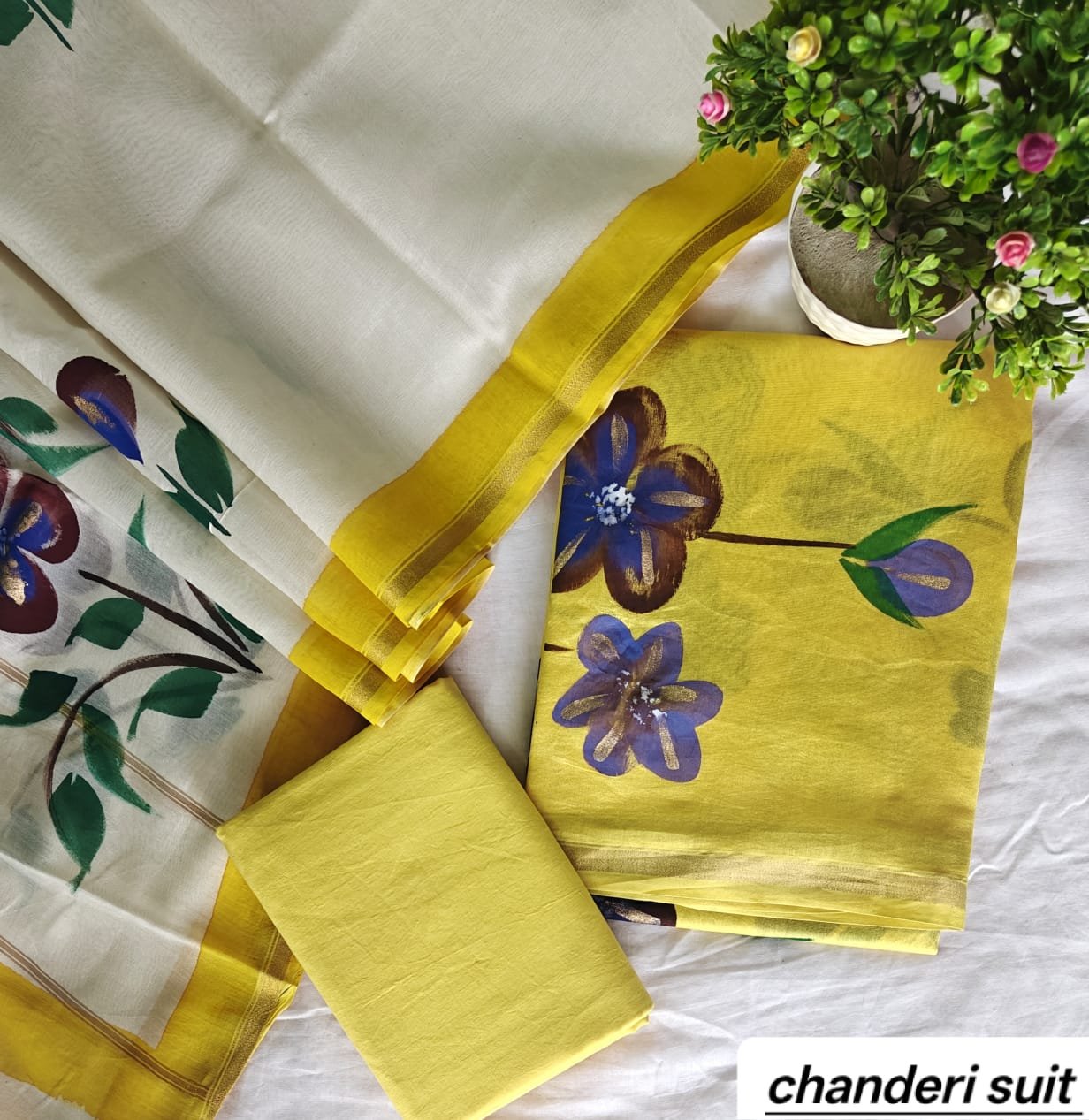 Chanderi Printed Suit Set