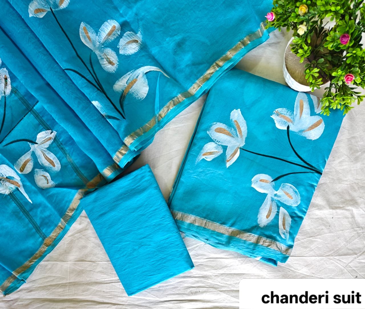 Chanderi Printed Suit Set