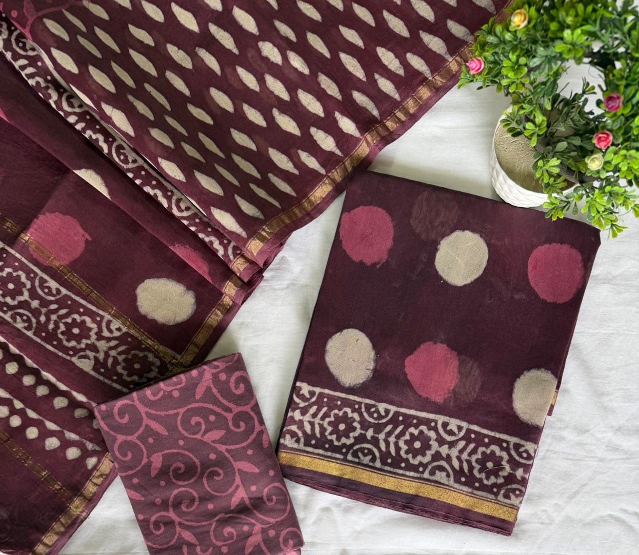 Chanderi Printed Suit Set