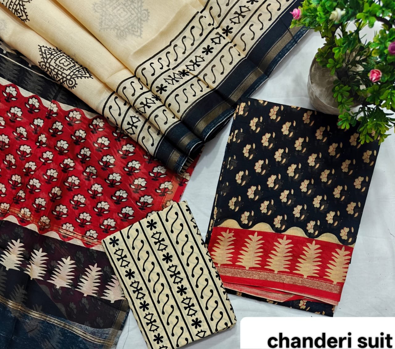 Chanderi Printed Suit Set