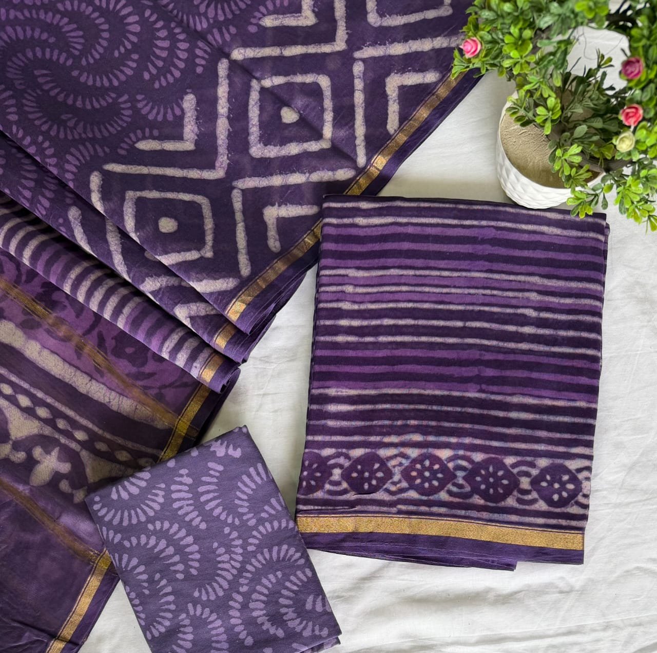 Chanderi Printed Suit Set