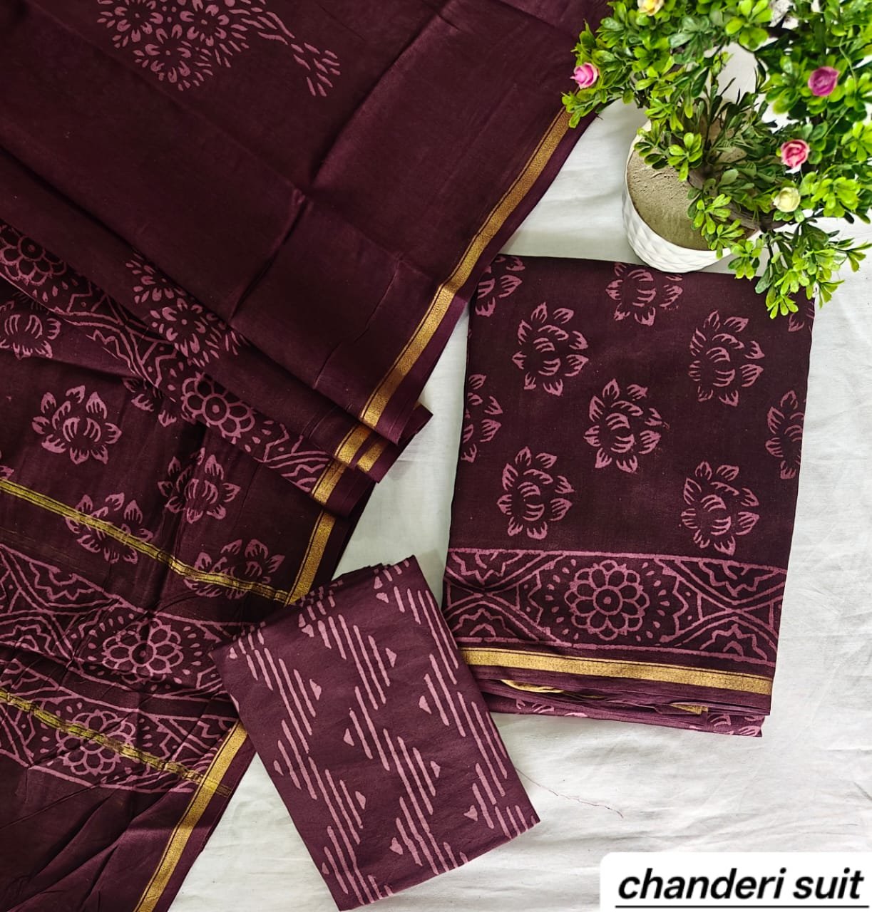 Chanderi Printed Suit Set