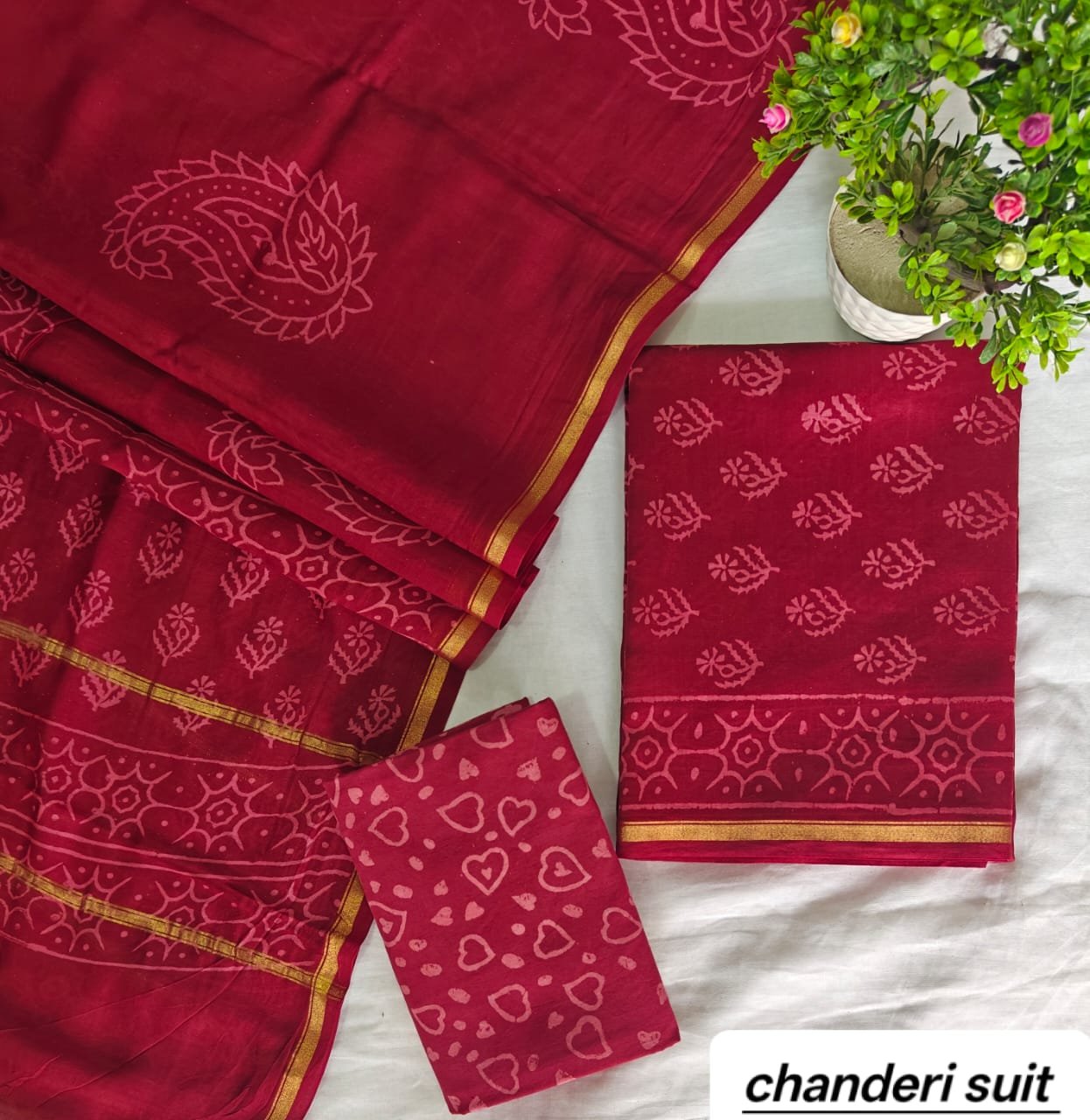 Chanderi Printed Suit Set