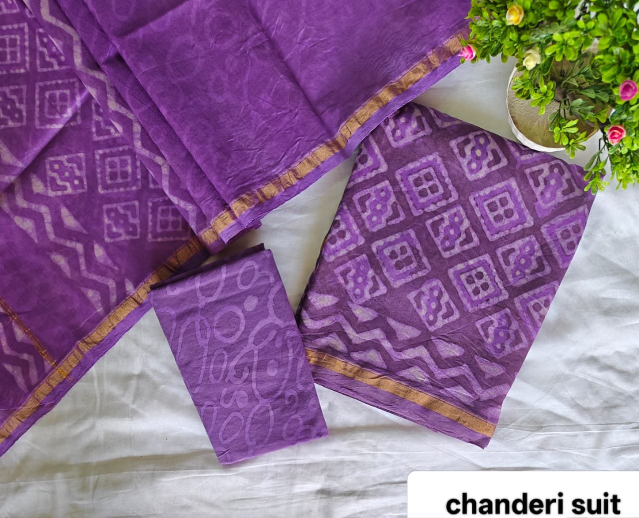 Chanderi Printed Suit Set