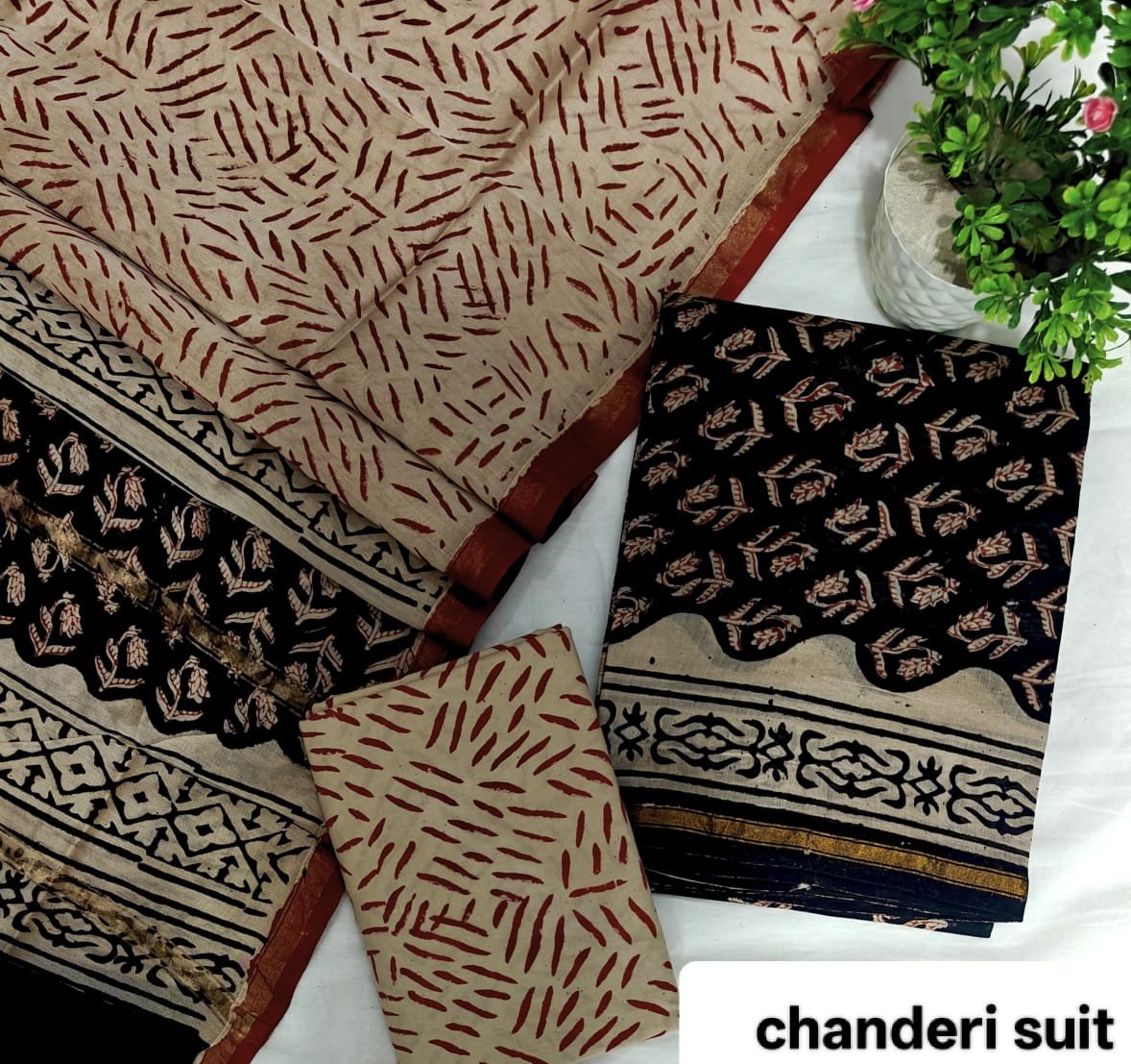 Chanderi Printed Suit Set