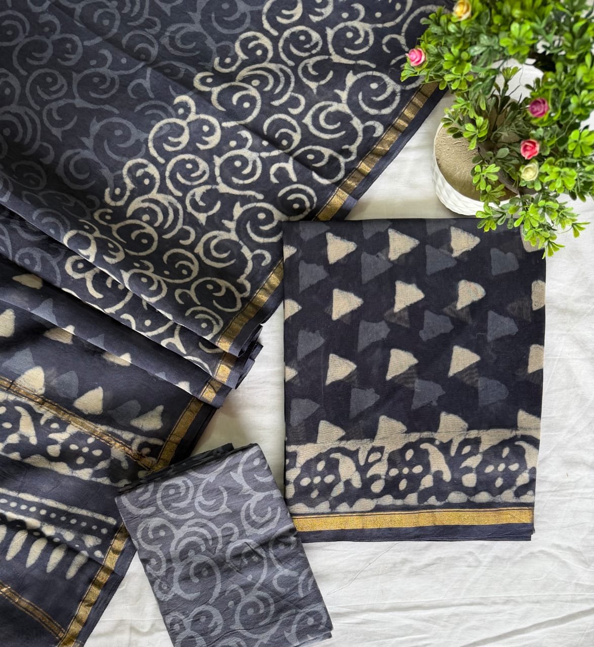 Chanderi Printed Suit Set