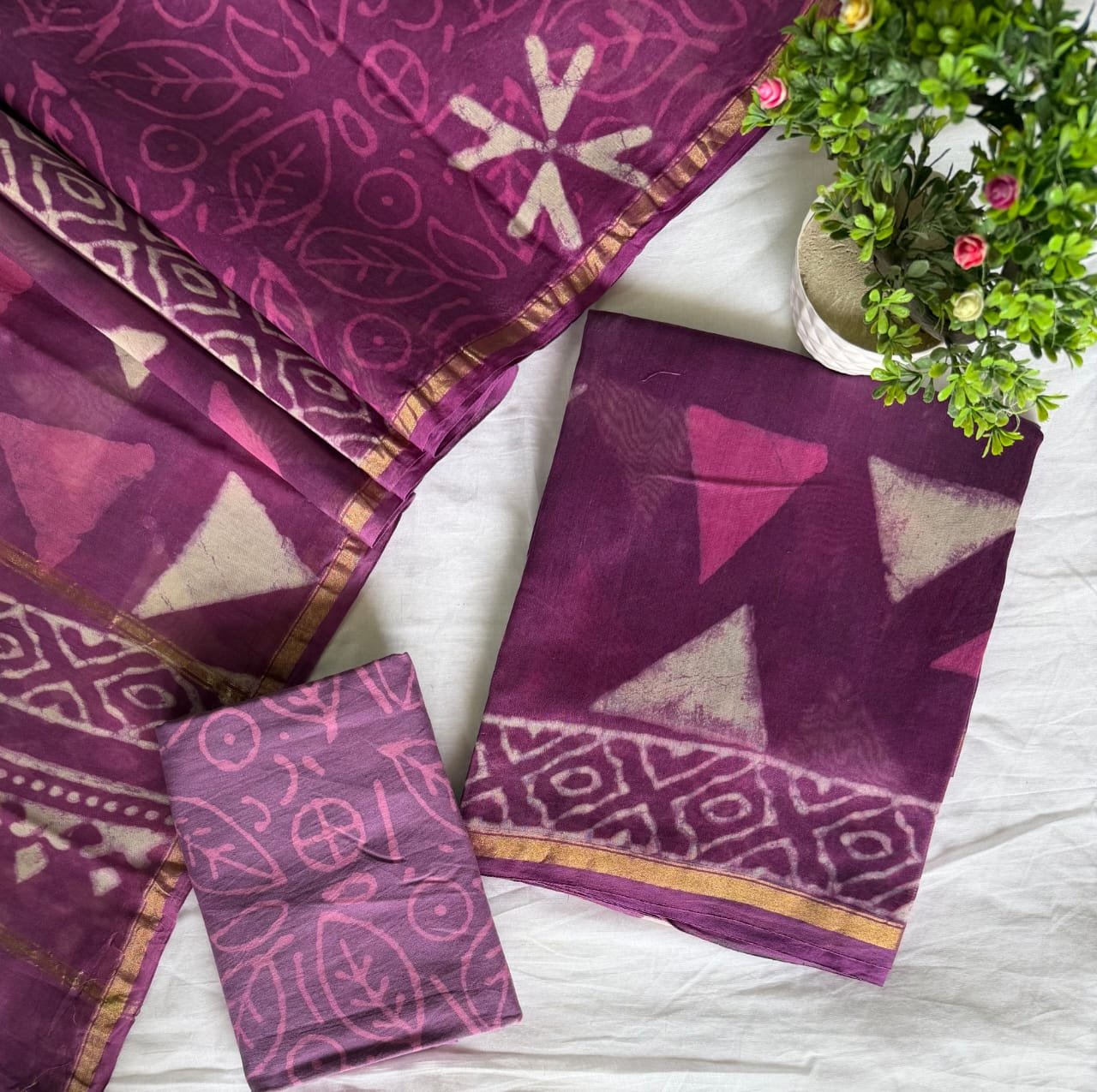 Chanderi Printed Suit Set