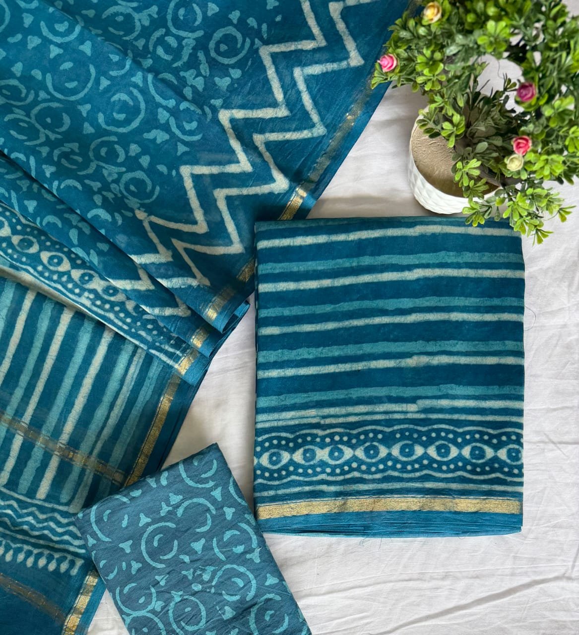 Chanderi Printed Suit Set