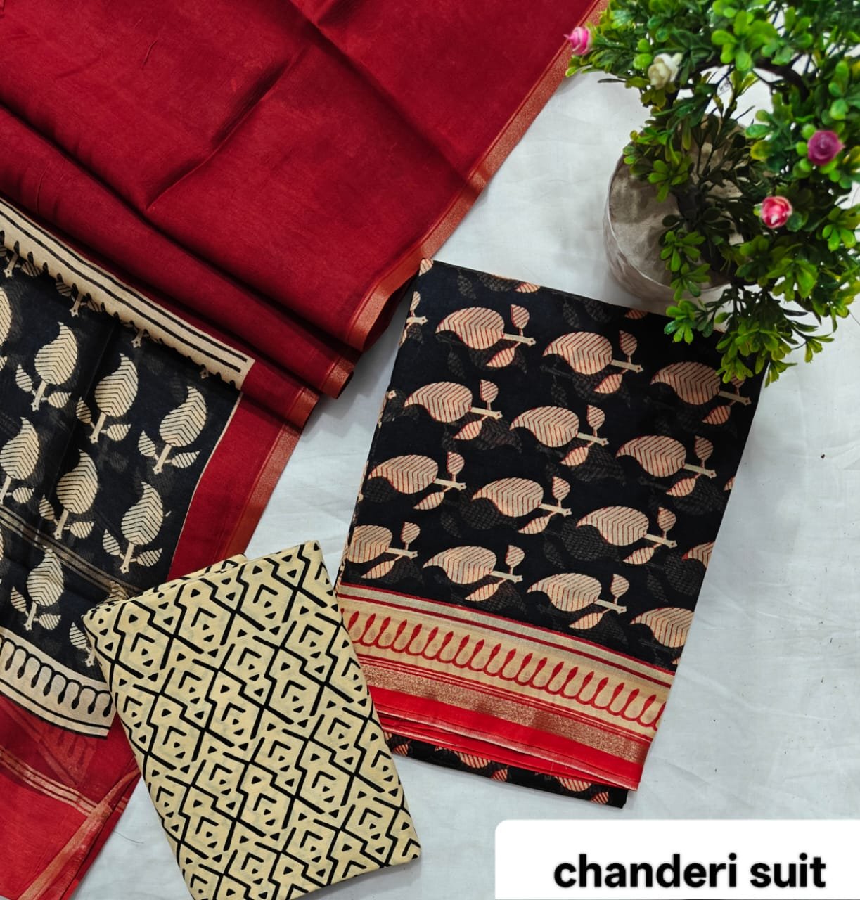 Chanderi Printed Suit Set