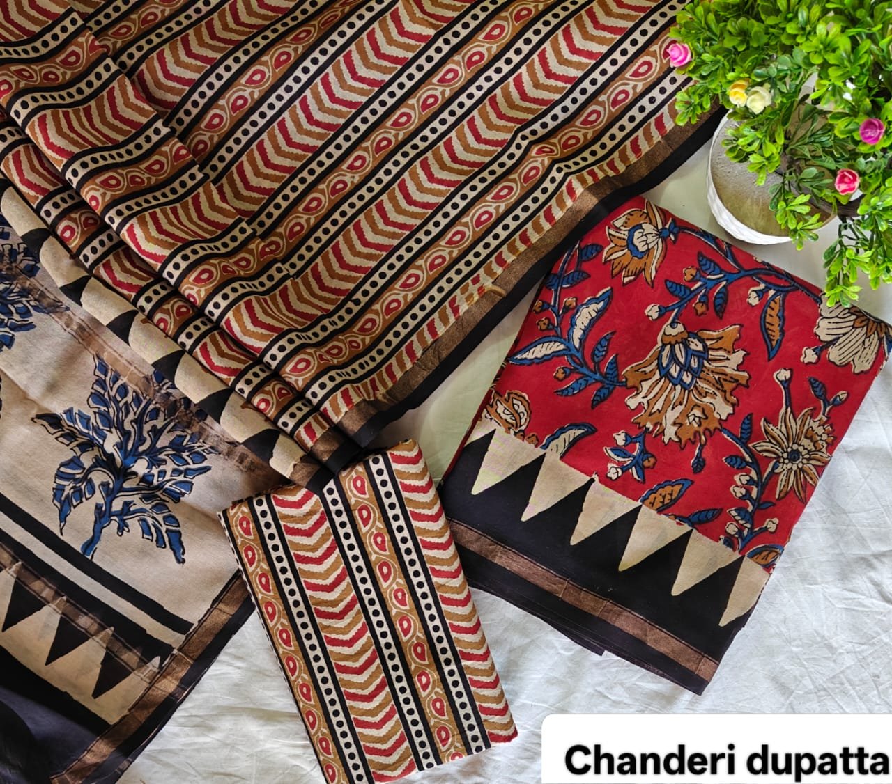 Chanderi Printed Suit Set