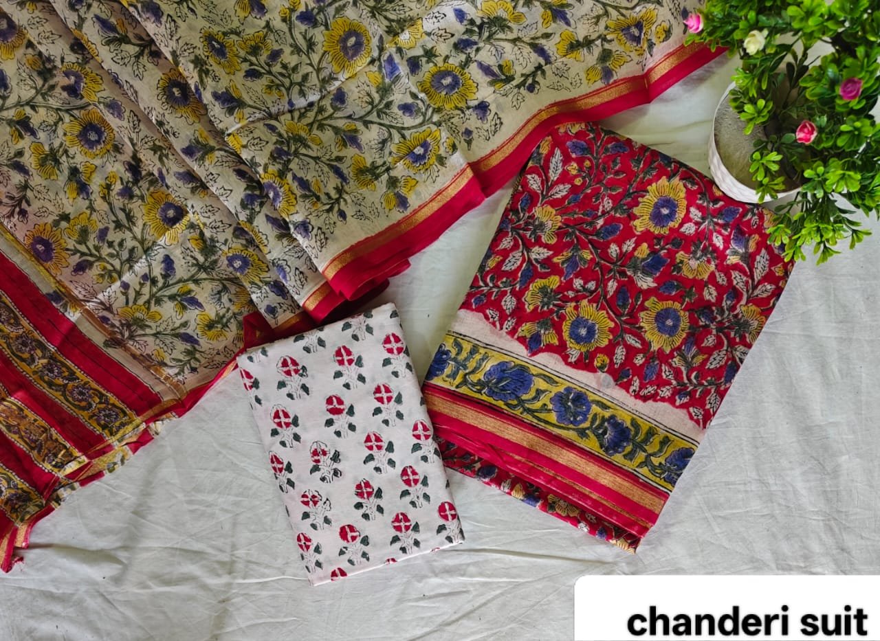 Chanderi Printed Suit Set