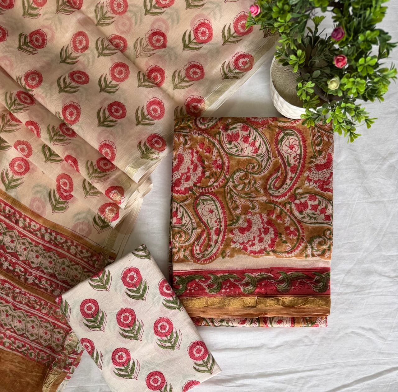 Chanderi Printed Suit Set