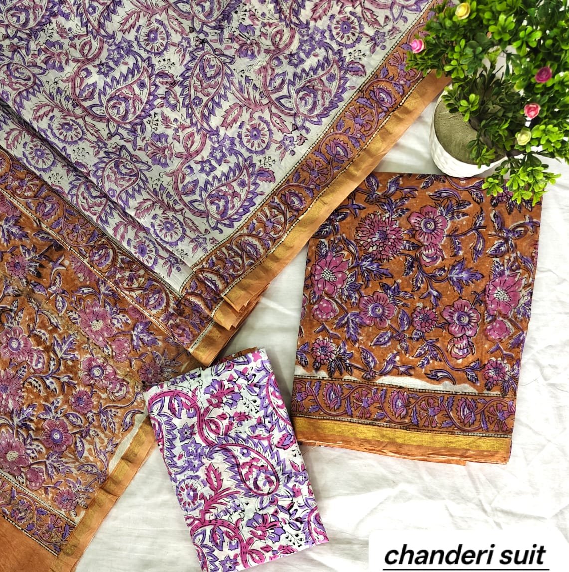 Chanderi Printed Suit Set