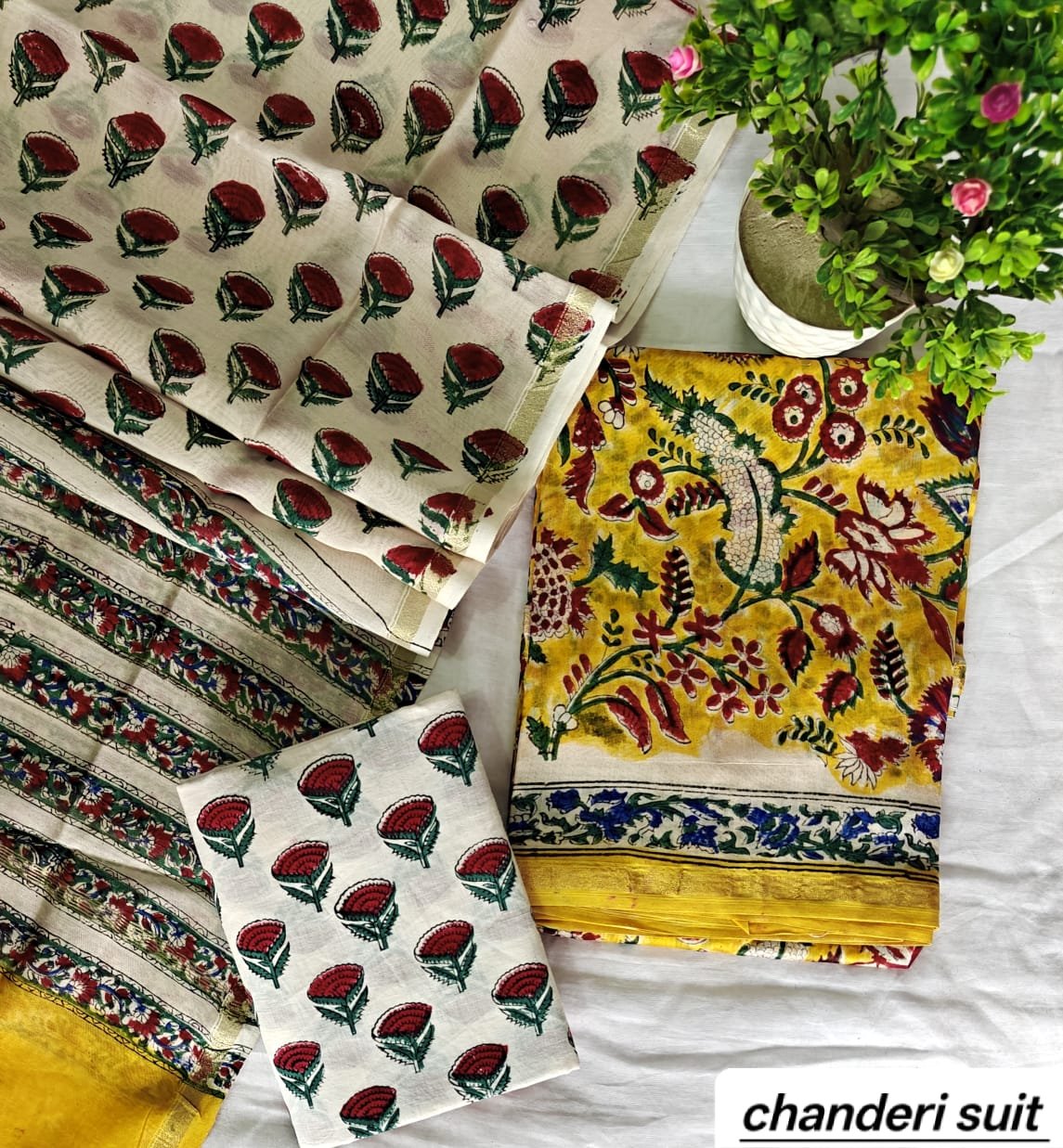 Chanderi Printed Suit Set