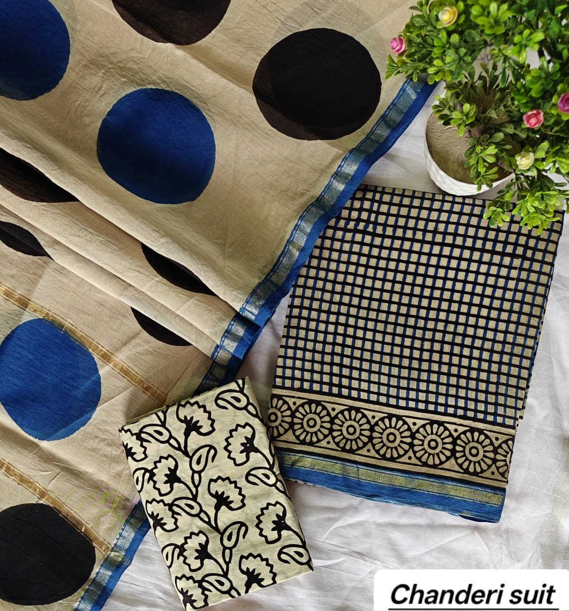 Chanderi Printed Suit Set