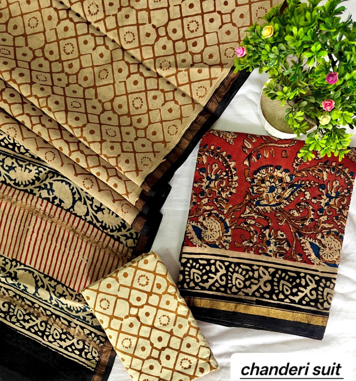 Chanderi Printed Suit Set
