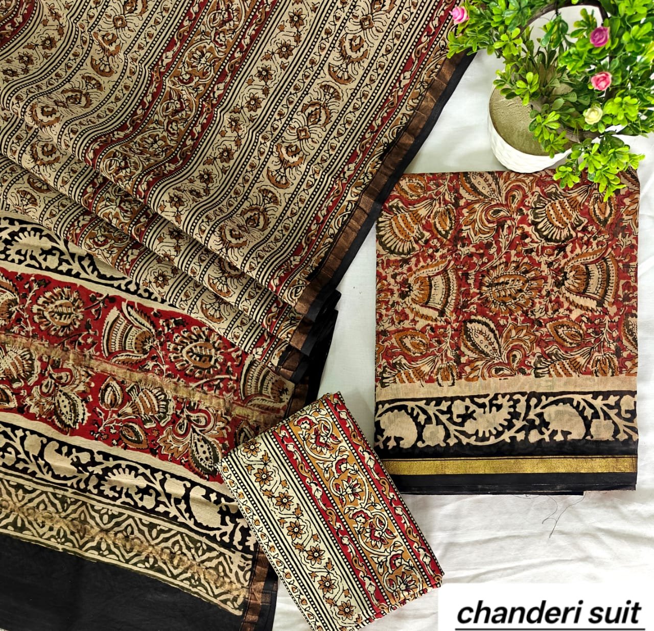 Chanderi Printed Suit Set