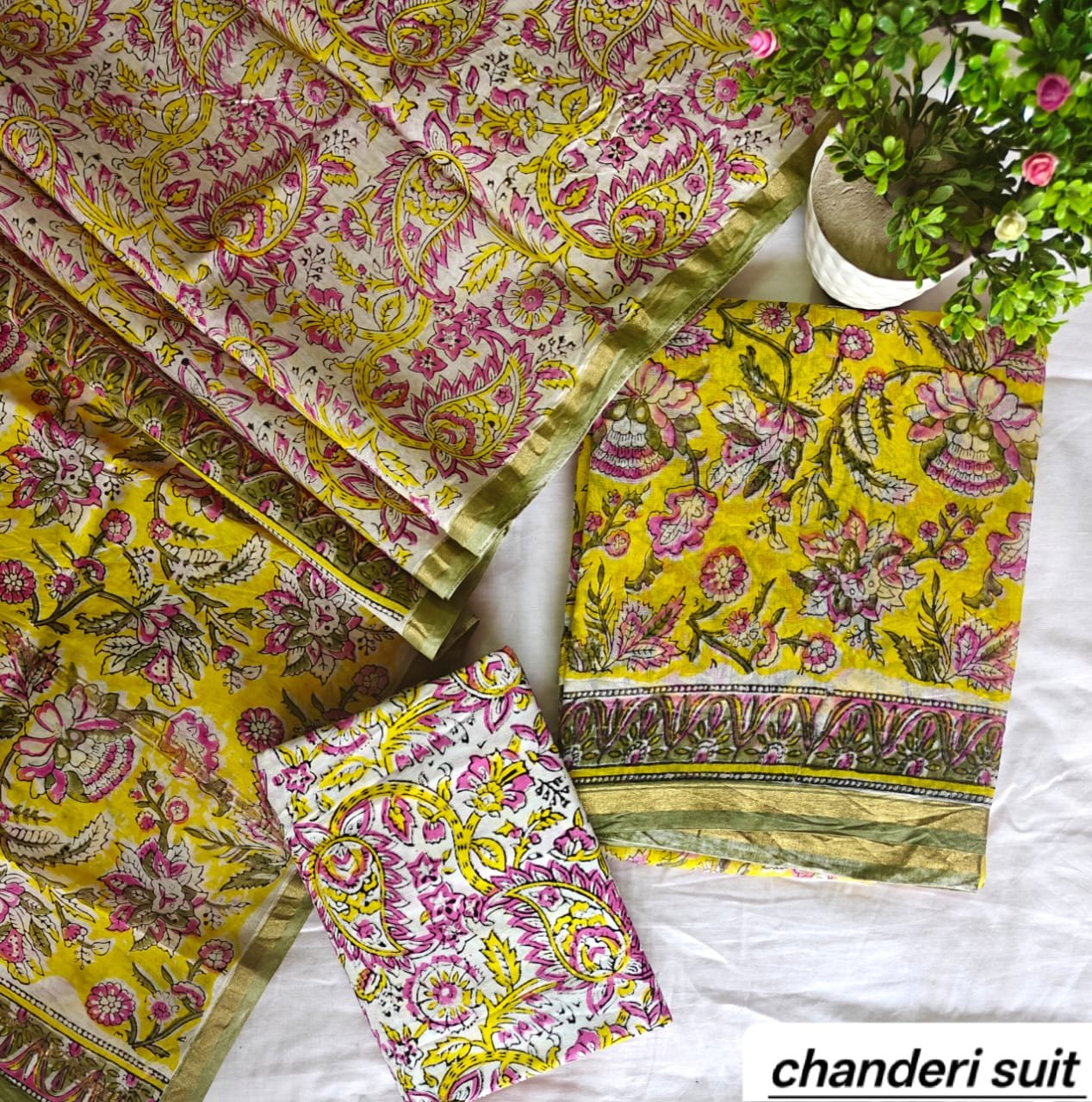 Chanderi Printed Suit Set