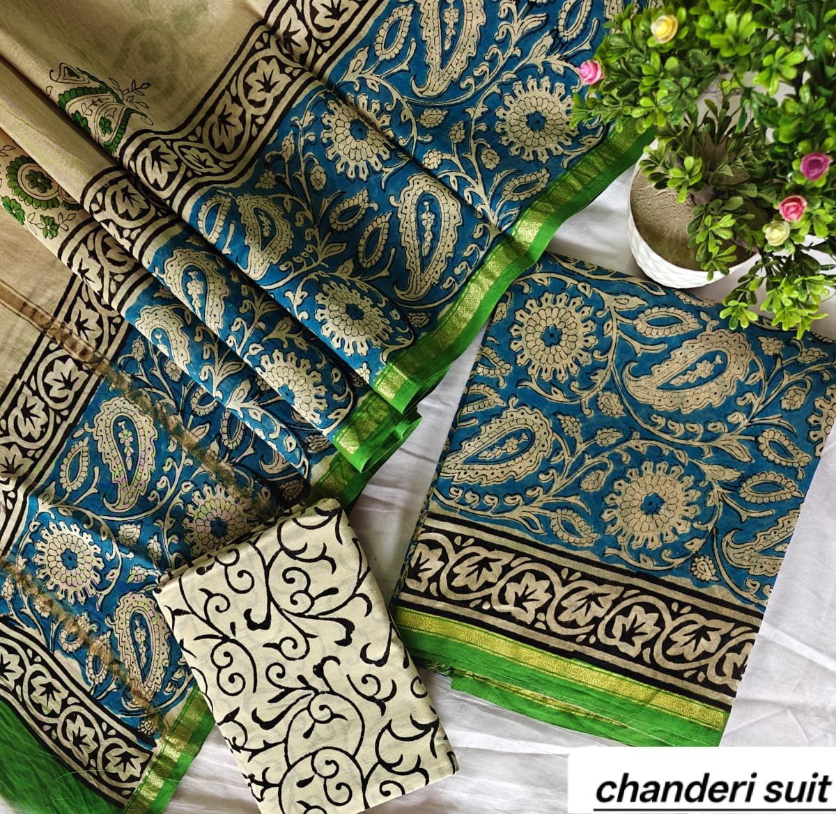 Chanderi Printed Suit Set