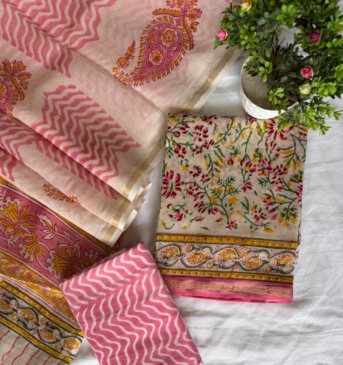Chanderi Printed Suit Set
