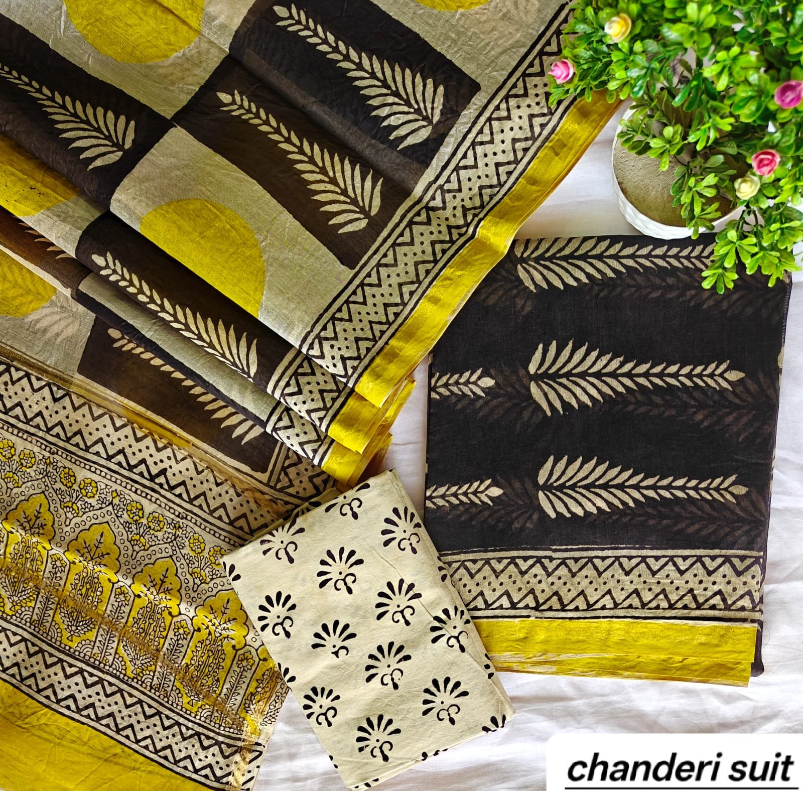 Chanderi Printed Suit Set