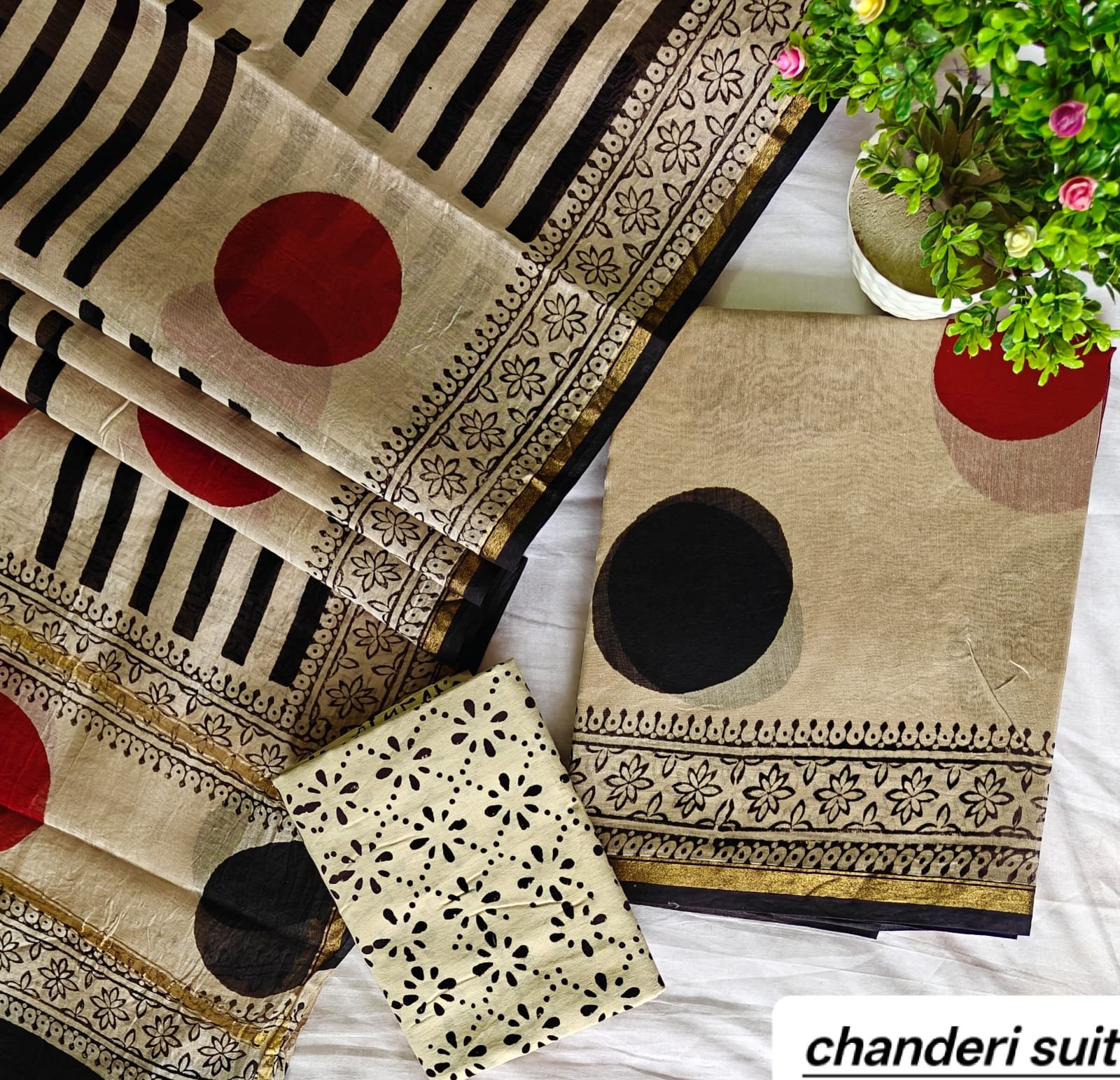 Chanderi Printed Suit Set