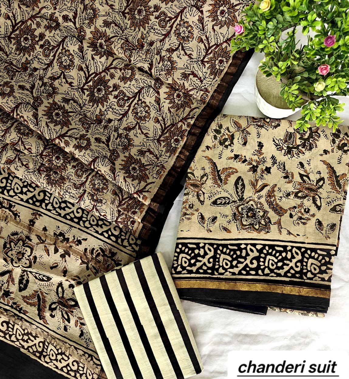 Chanderi Printed Suit Set