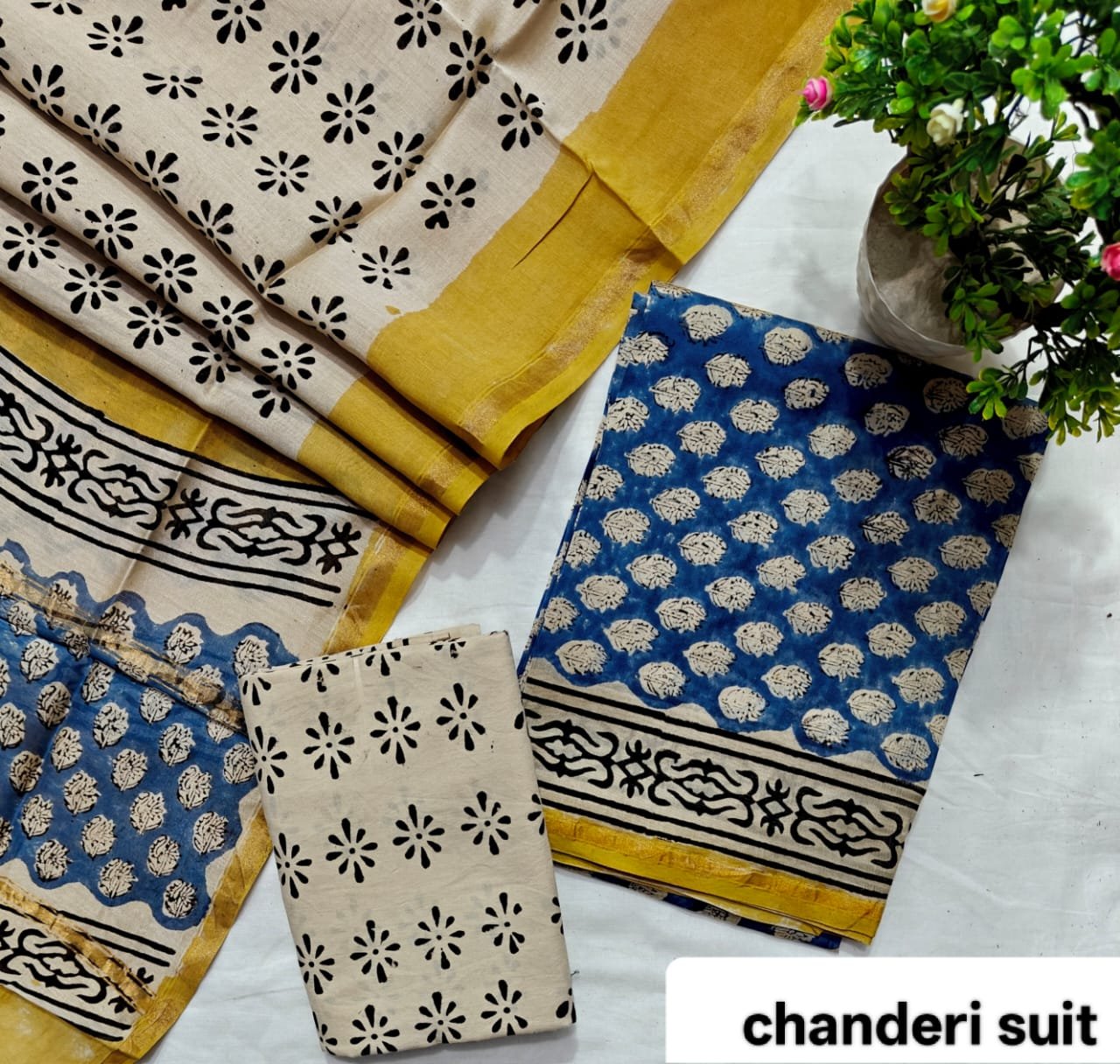 Chanderi Printed Suit Set
