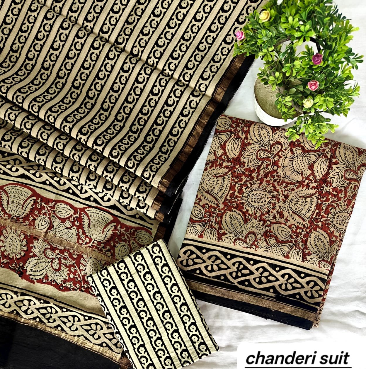 Chanderi Printed Suit Set