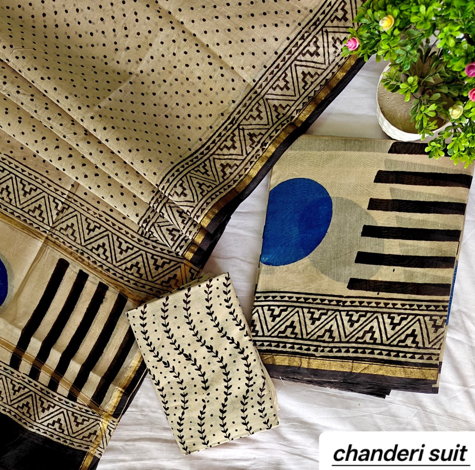 Chanderi Printed Suit Set