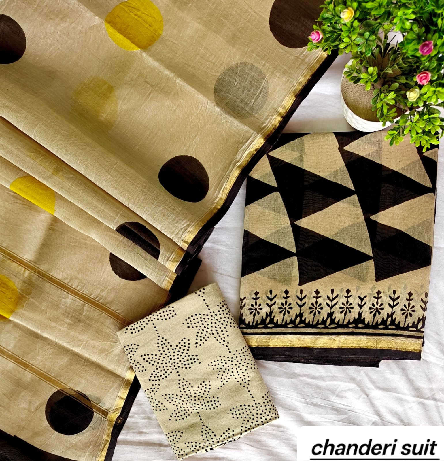 Chanderi Printed Suit Set