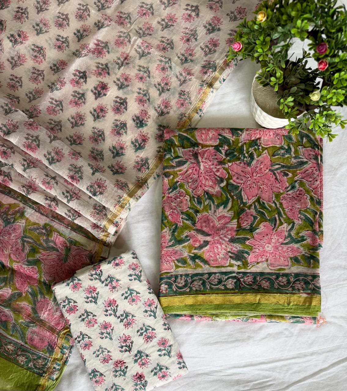 Chanderi Printed Suit Set