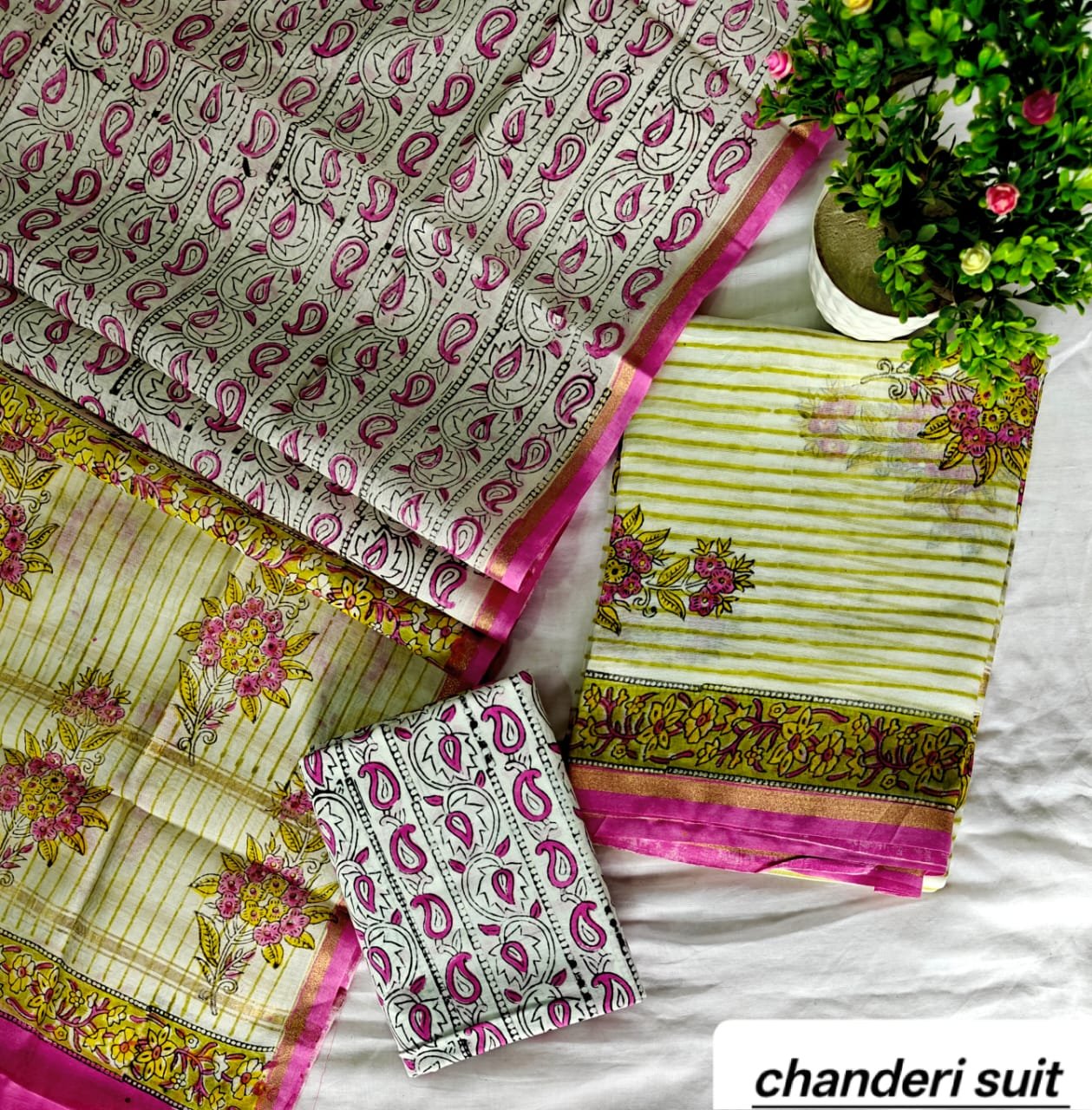 Chanderi Printed Suit Set