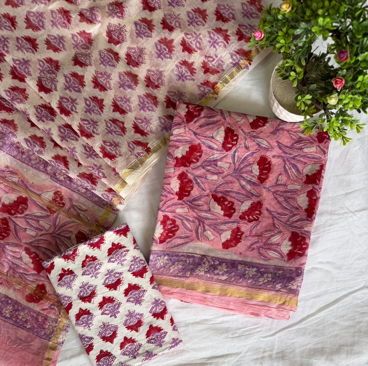 Chanderi Printed Suit Set