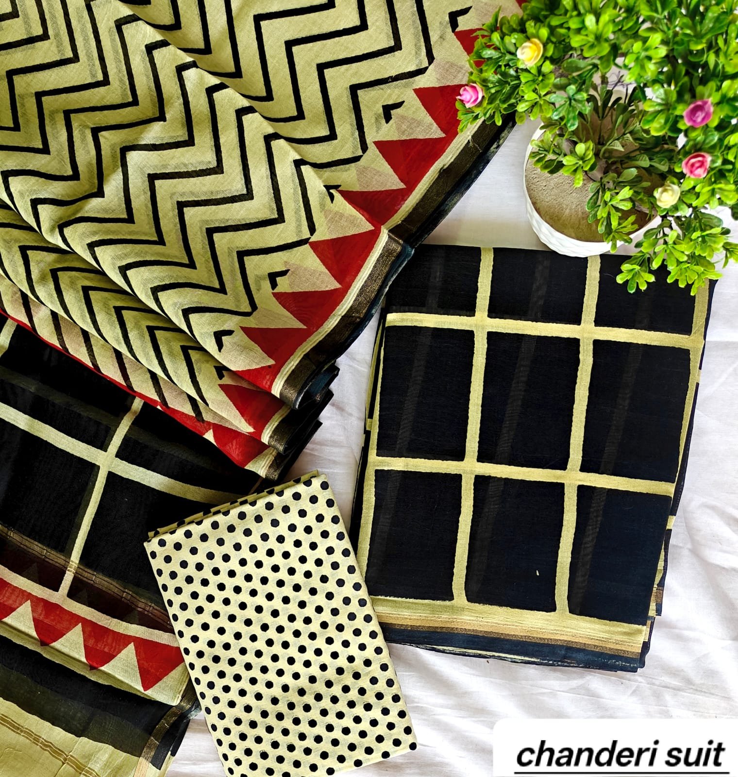 Chanderi Printed Suit Set