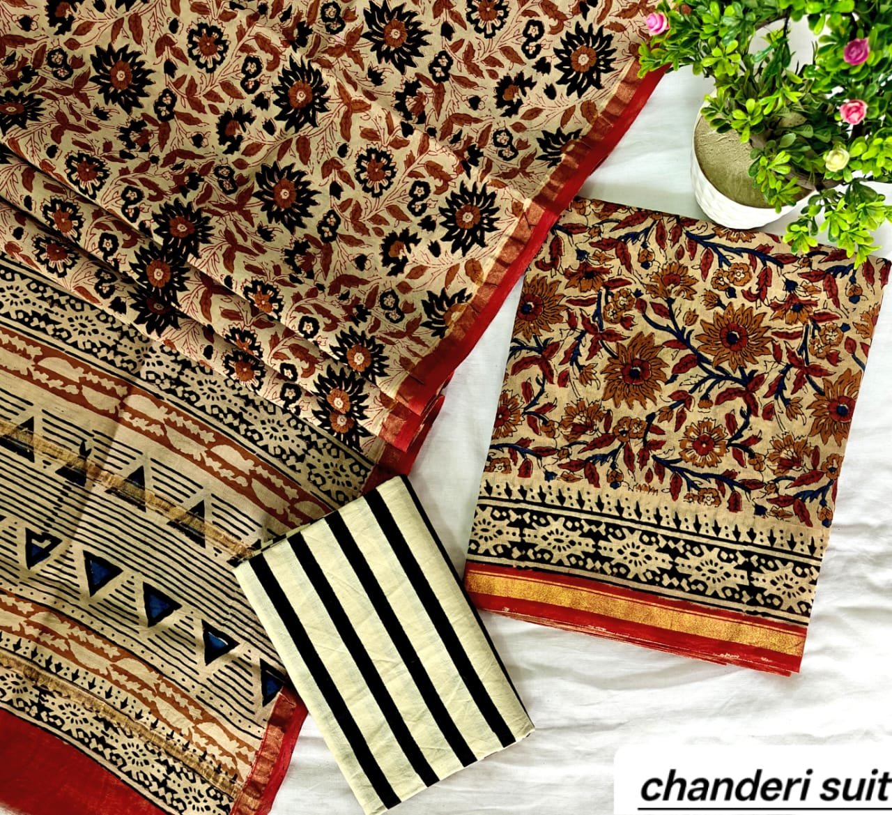 Chanderi Printed Suit Set
