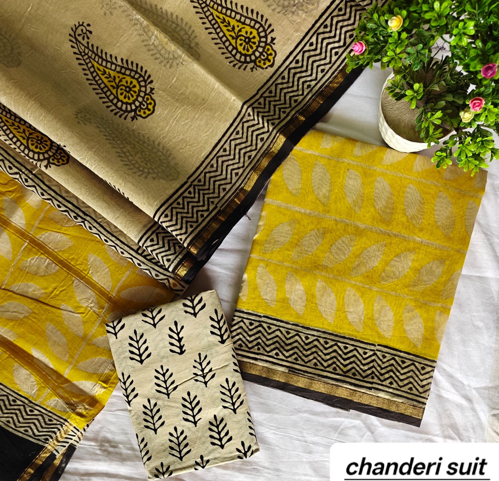 Chanderi Printed Suit Set