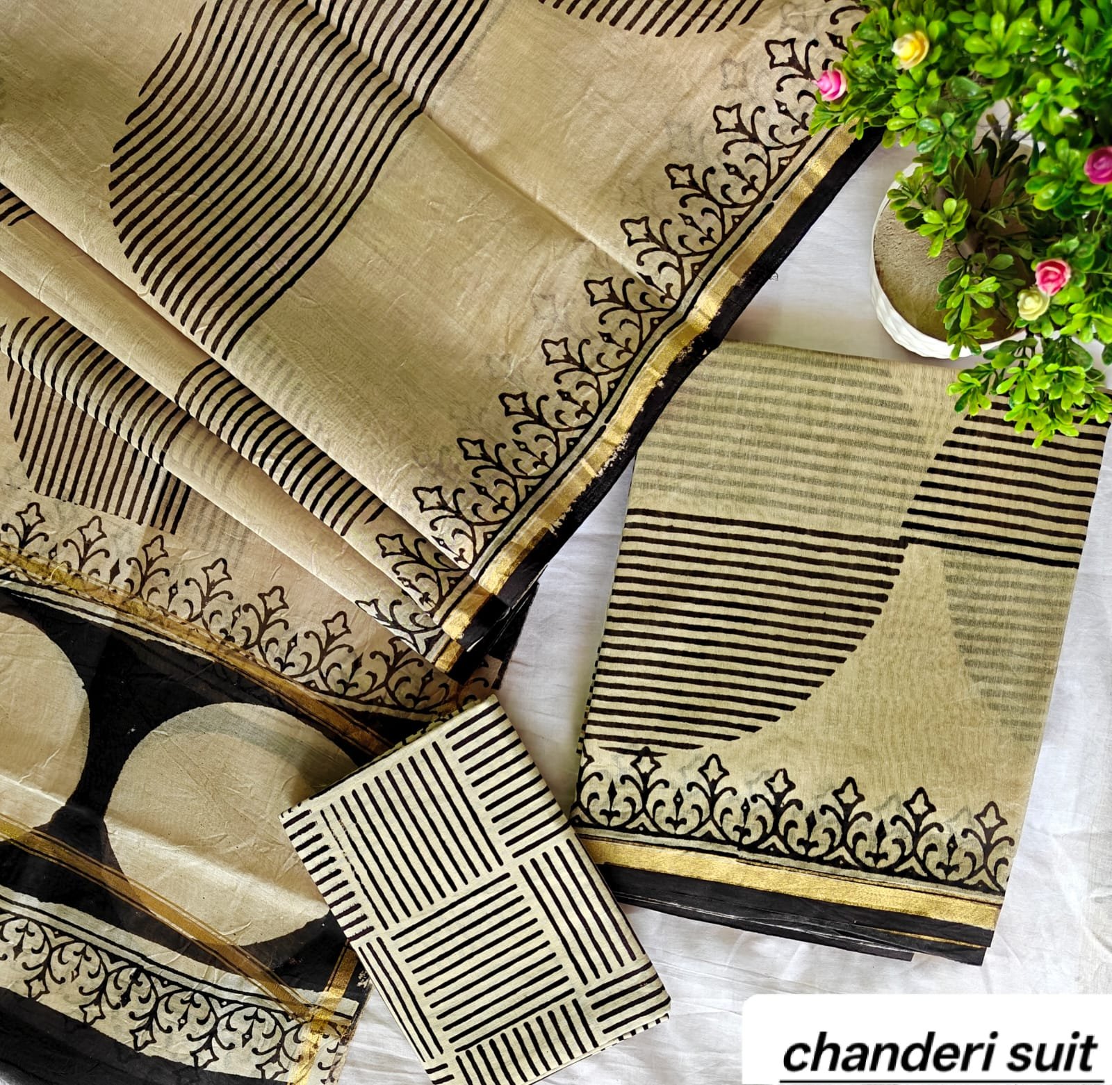 Chanderi Printed Suit Set