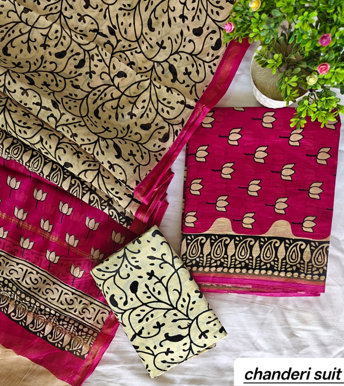 Chanderi Printed Suit Set
