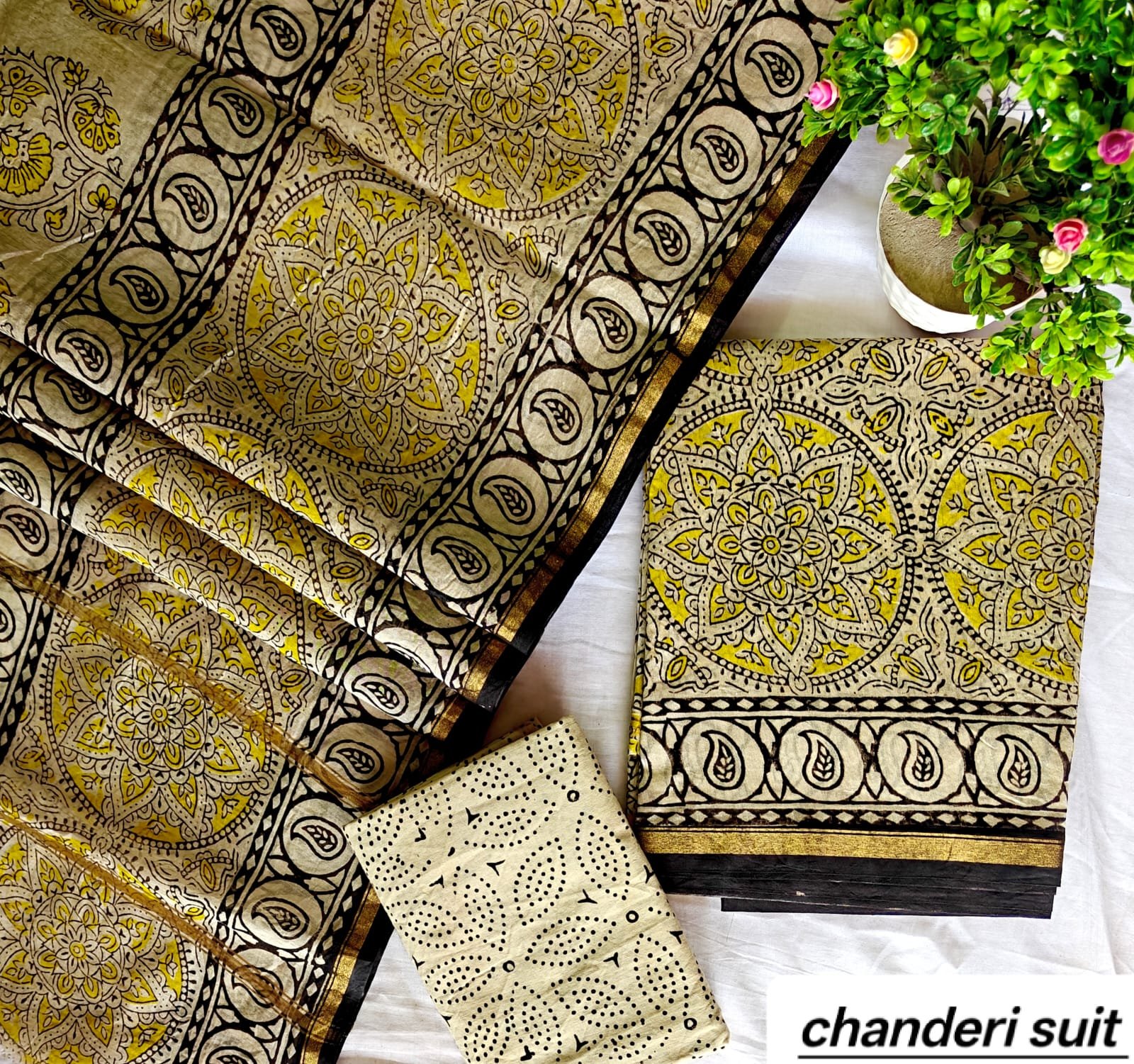Chanderi Printed Suit Set