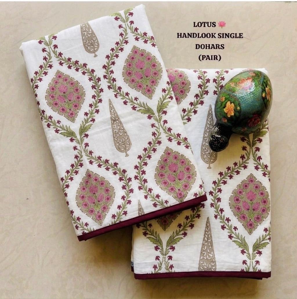 Cotton Printed Single Bed Dohar Set of 2