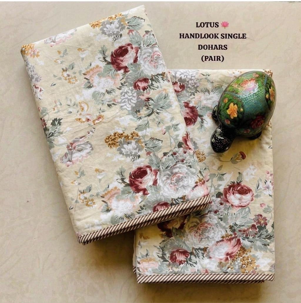 Cotton Printed Single Bed Dohar Set of 2