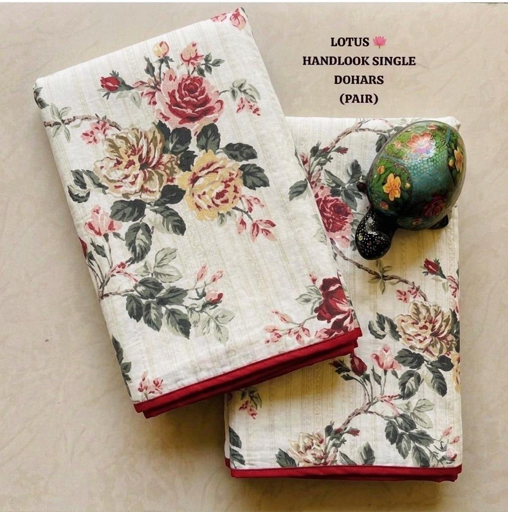 Cotton Printed Single Bed Dohar Set of 2