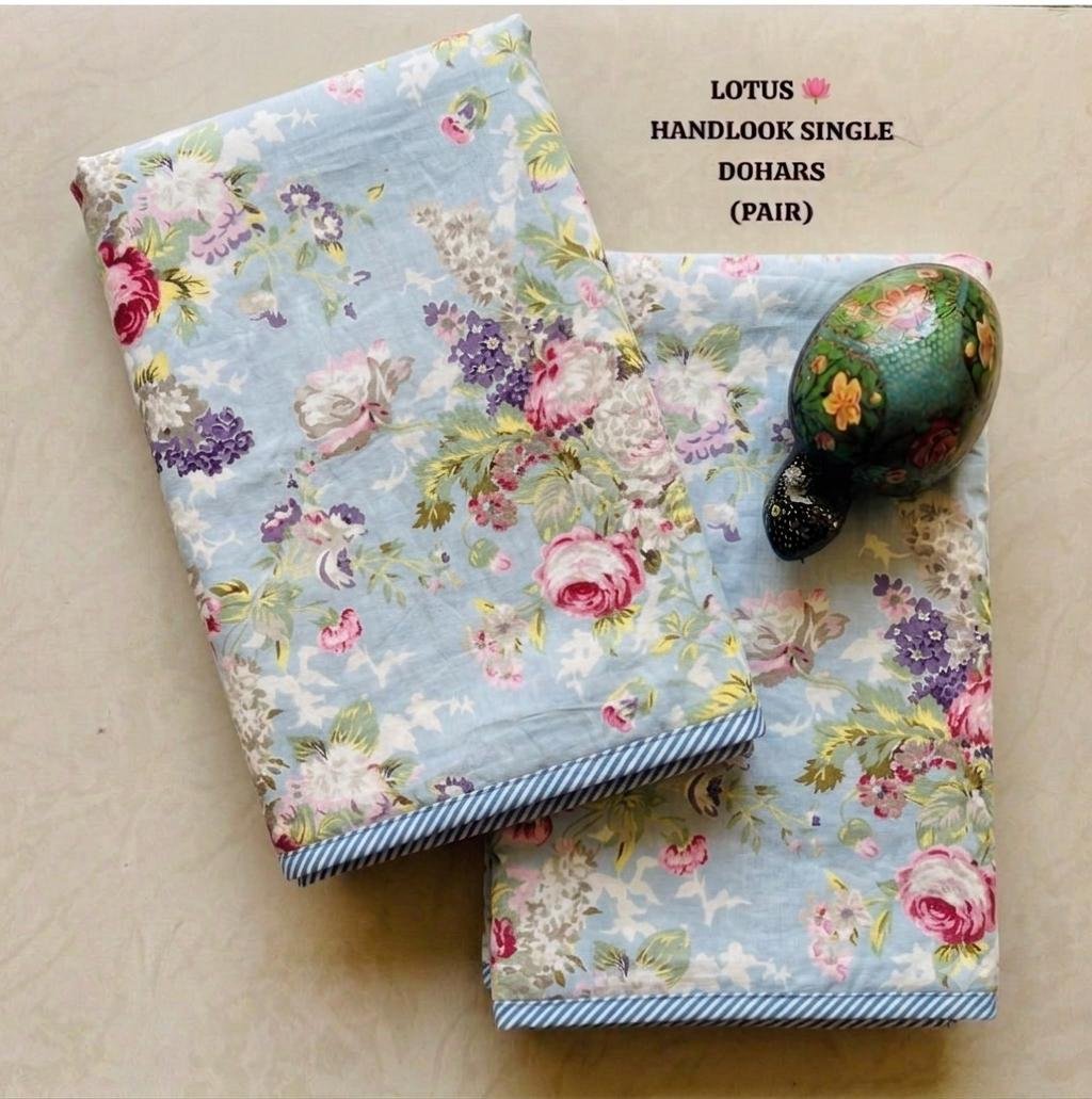 Cotton Printed Single Bed Dohar Set of 2