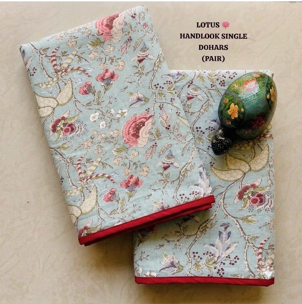Cotton Printed Single Bed Dohar Set of 2