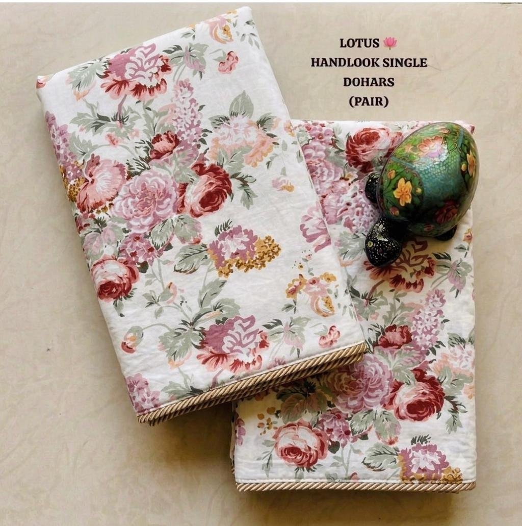 Cotton Printed Single Bed Dohar Set of 2