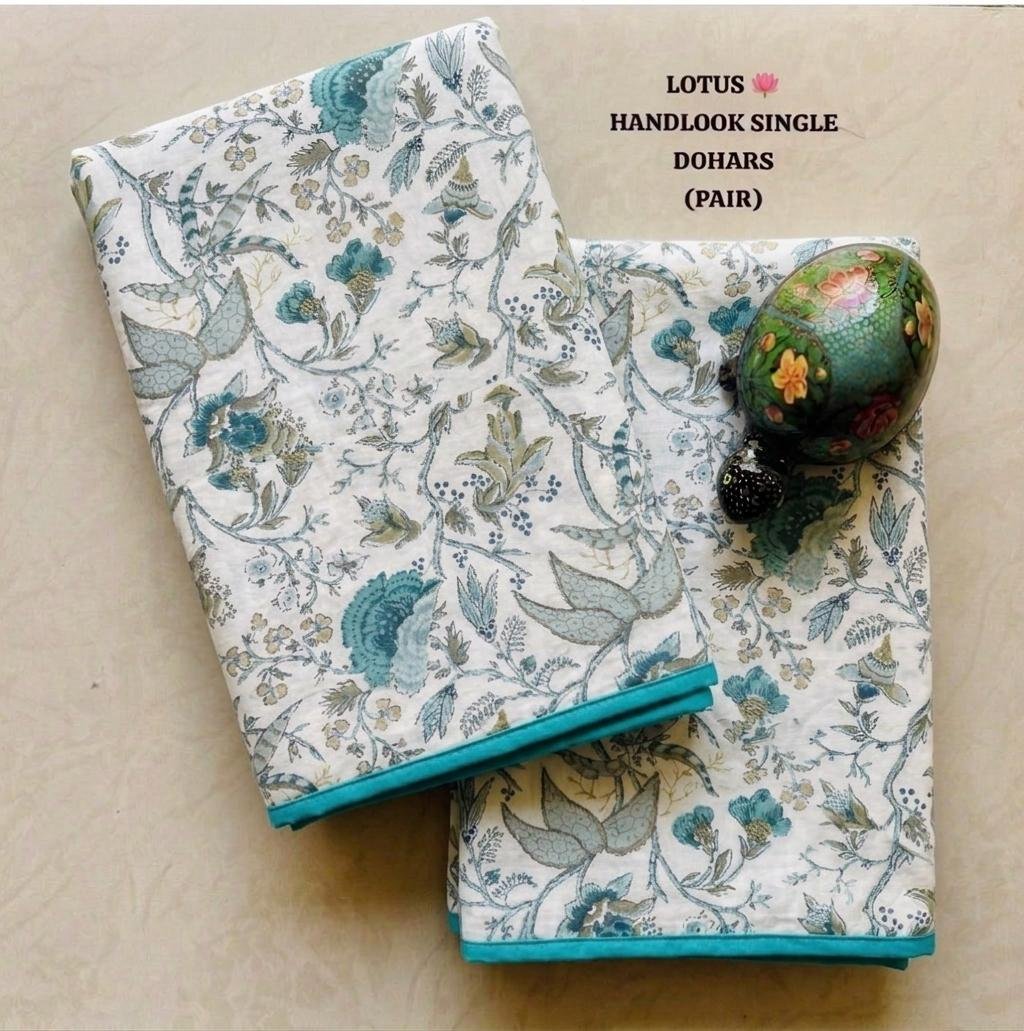 Cotton Printed Single Bed Dohar Set of 2
