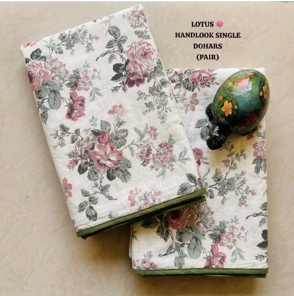 Cotton Printed Single Bed Dohar Set of 2