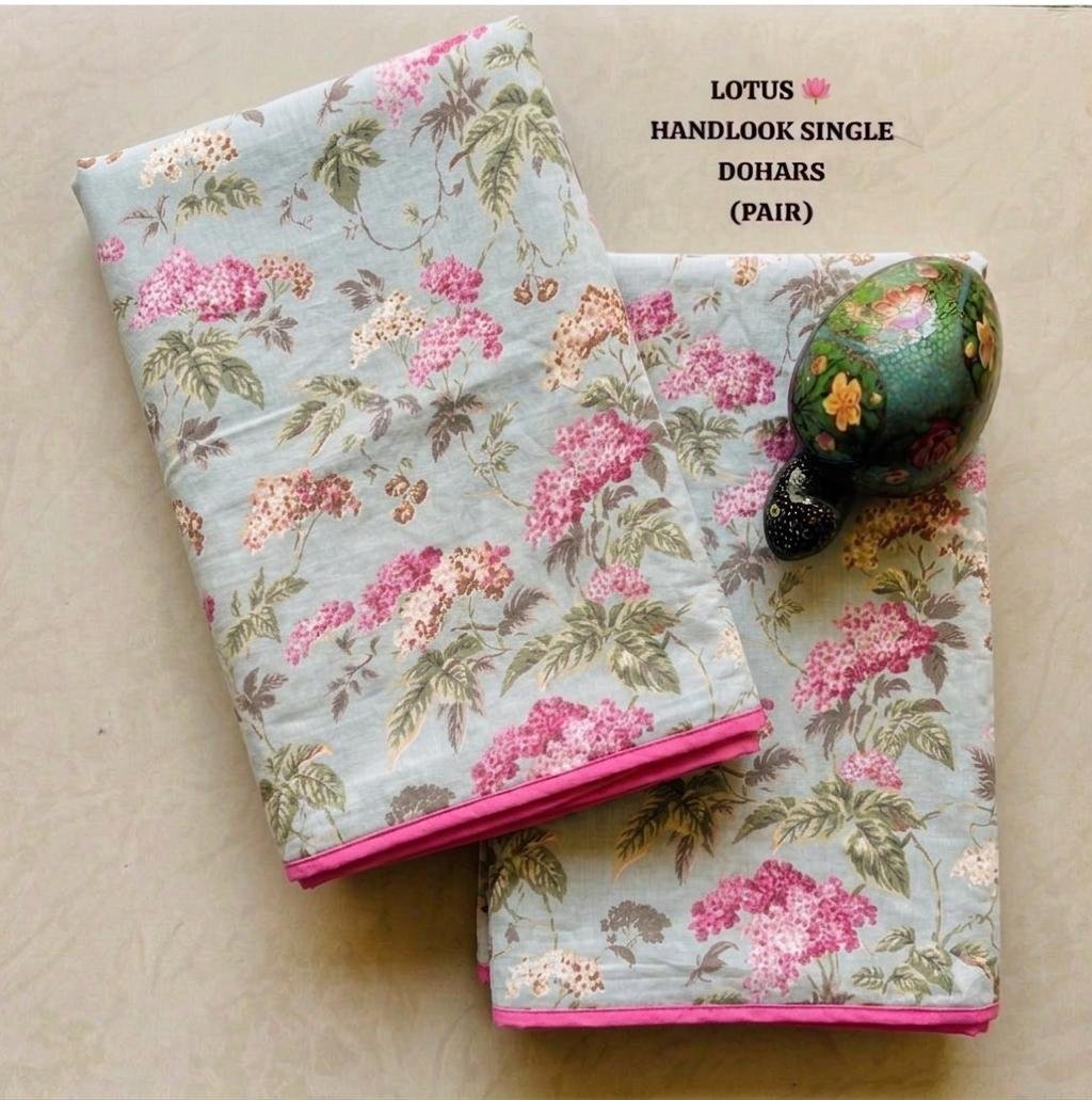 Cotton Printed Single Bed Dohar Set of 2