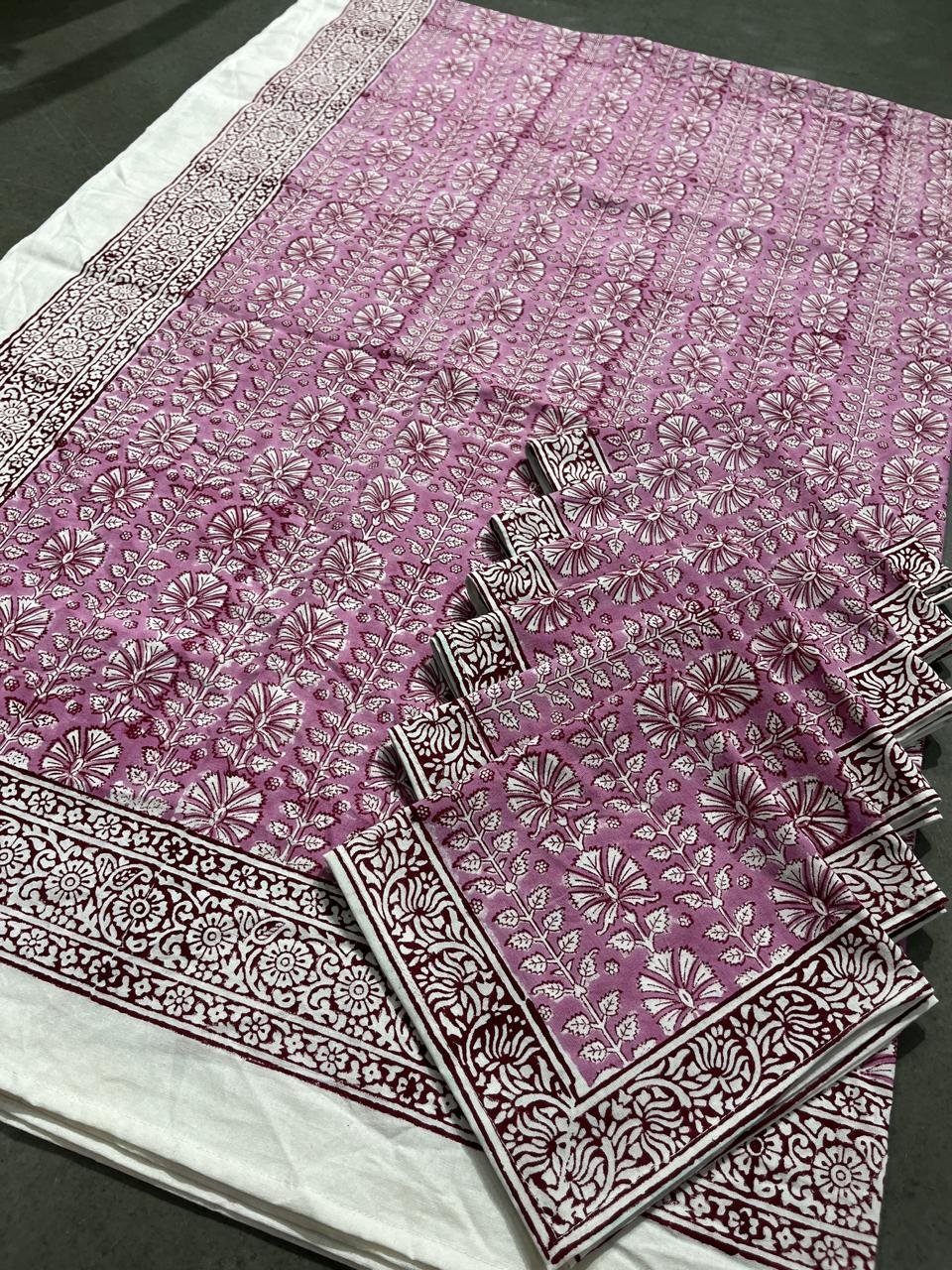 Cotton Printed 6 Seater Table Cover Set